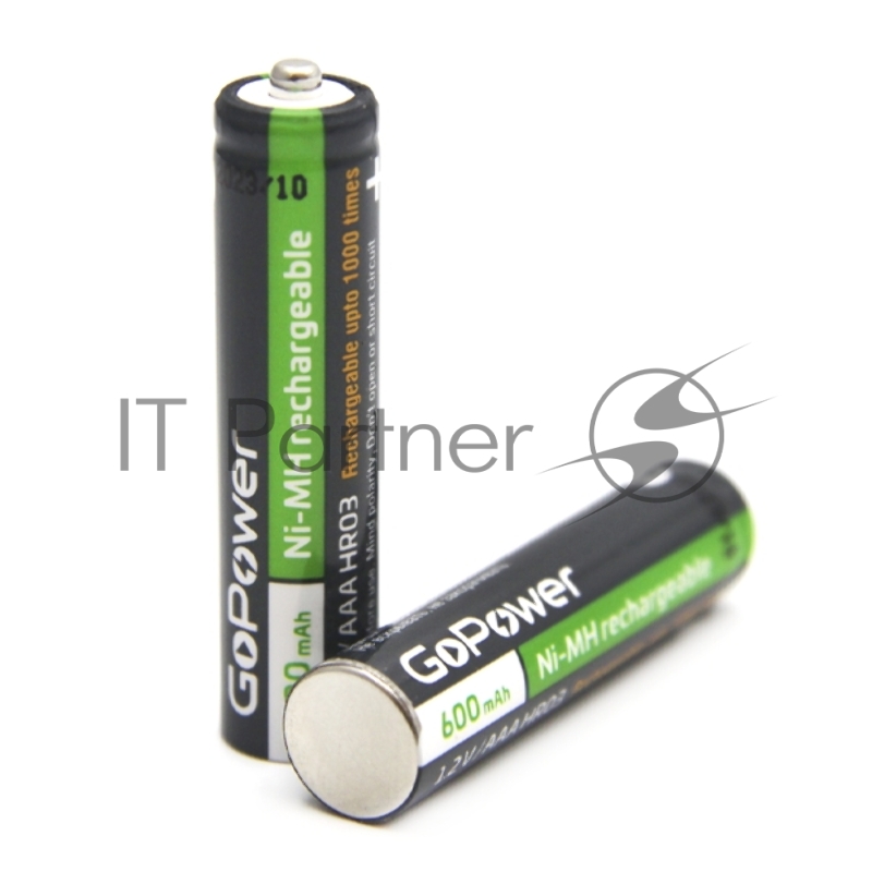 Аккумулятор бытовой GoPower HR03 AAA BL2 NI-MH 600mAh (2/20/320) блистер (2 шт.)
