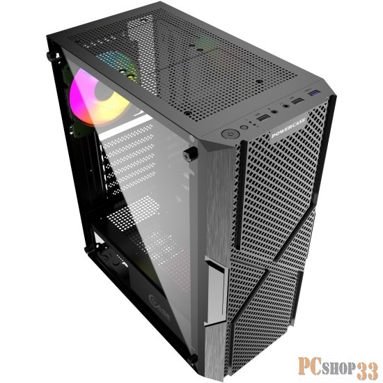 Корпус Powercase Mistral T4B, Tempered Glass, 4x 120mm 5-color fan, чёрный, ATX (CMITB-L4)