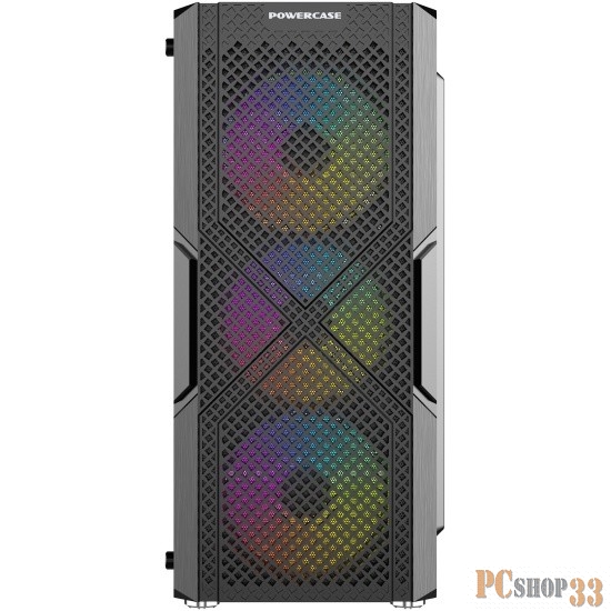 Корпус Powercase Mistral T4B, Tempered Glass, 4x 120mm 5-color fan, чёрный, ATX (CMITB-L4)