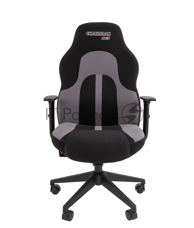 Игровое кресло Chairman game 11 чёрное/серое