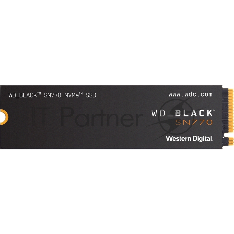 Накопитель WD SSD Black SN770 NVMe, 1.0TB, M.2(22x80mm), NVMe, PCIe 4.0 x4, 3D TLC, R/W 5150/4900MB/s, IOPs 740 000/800 000, TBW 600, DWPD 0.3 (12 мес.)