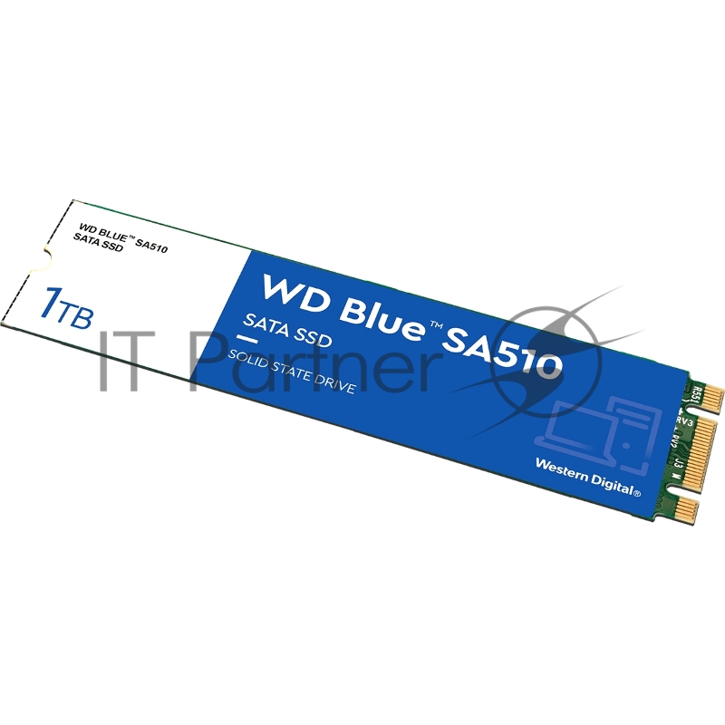 Накопитель WD SSD Blue SA510, 250GB, M.2(22x80mm), SATA3, R/W 550/525MB/s, IOPs 95 000/81 000, TBW 100, DWPD 0.2 (12 мес.)