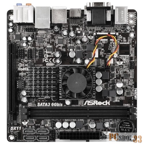 Материнская плата ASROCK T48EM1 RTL AMD A50M, 2*DDR3, PCI-E16x, D-Sub, DVI, HDMI, SATA III, USB 3.0, GB Lan, mini-ITX