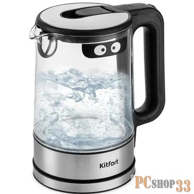 Чайник электрический Kitfort КТ-6128 1.7л. 2200Вт черный (корпус: стекло)