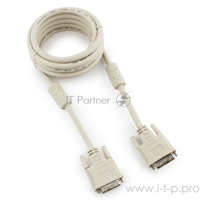 Кабель Кабель DVI-D single link Gembird, 3м, 19M/19M экран, феррит.кольца, пакет CC-DVI-10