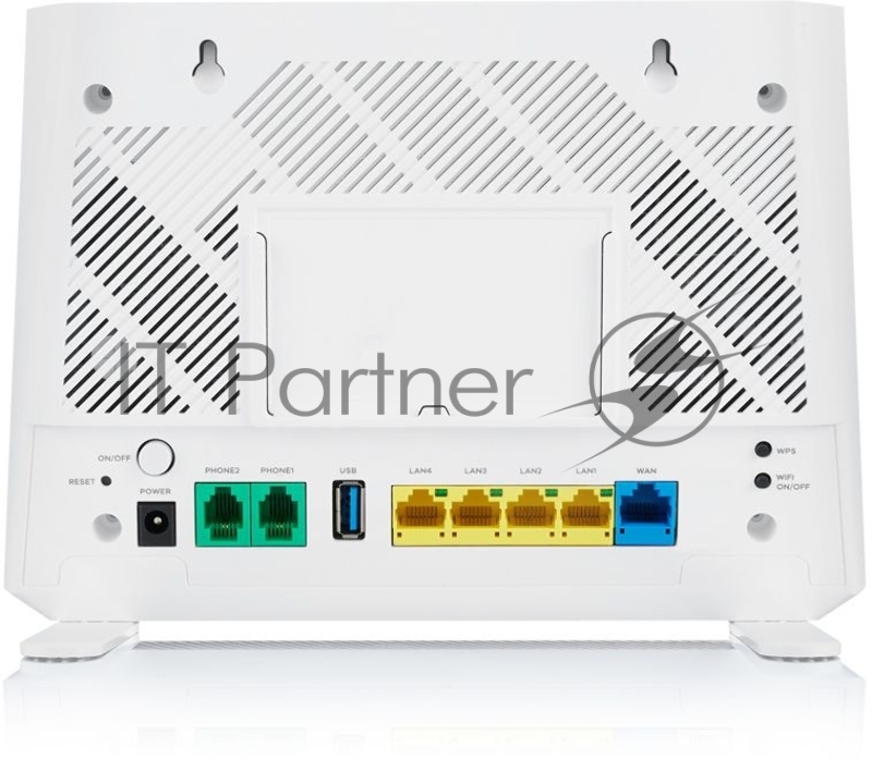 Гигабитный Wi-Fi маршрутизатор Zyxel EX3301-T0, AX1800, Wi-Fi 6, MU-MIMO, EasyMesh, 802.11a/b/g/n/ac/ax (600+1200 Мбит/с), 1xWAN GE, 4xLAN GE, 2xFXS, 1xUSB2.0 (нет поддержки PPTP/L2TP)