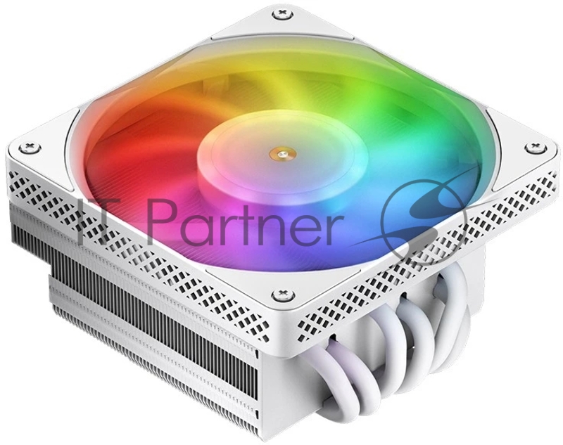 Кулер JONSBO HX6200D White низкопрофильный 63mm LGA1700/1200/115X/AM4 (18шт/кор, TDP 180W, PWM, 120mm Black Fan, 6 тепловых трубок, медная база, белый, 4-pin) Retail