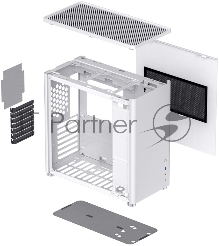 Корпус JONSBO D40 White без БП, боковая панель из закаленного стекла, mini-ITX, micro-ATX, ATX, белый