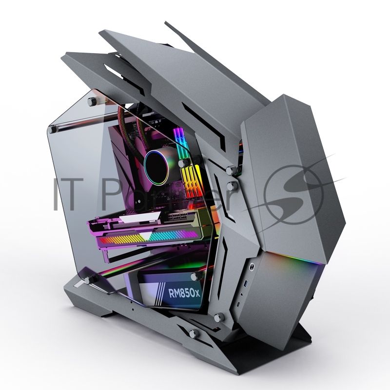 Корпус JONSBO MOD-3 Mini Gray без БП, боковые панели из закаленного стекла, mini-ITX, micro-ATX, серебристый