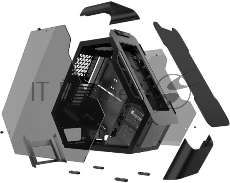 Корпус JONSBO TR03-A Black без БП, боковая панель из закаленного стекла, mini-ITX, micro-ATX, ATX, черный