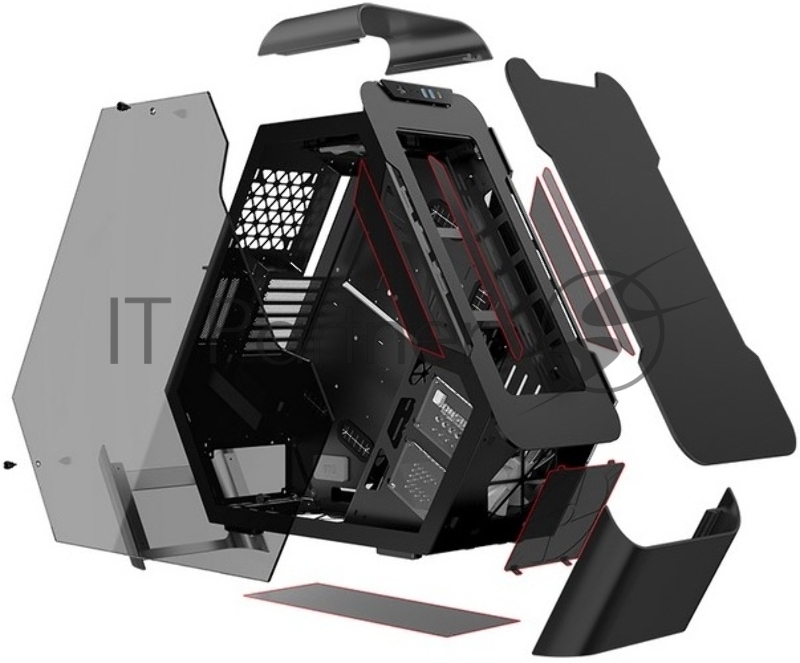 Корпус JONSBO TR03-G Black без БП, боковая панель из закаленного стекла, mini-ITX, micro-ATX, ATX, черный