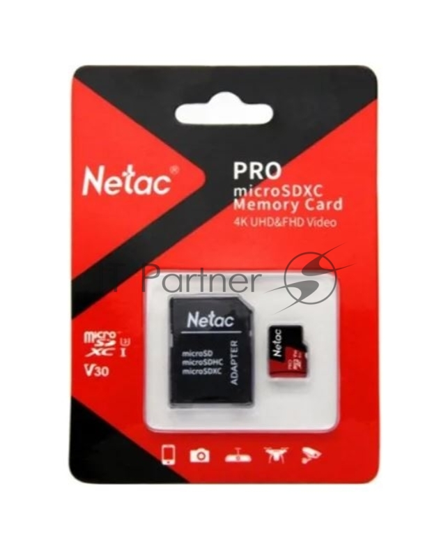 Карта MicroSD card Netac P500 Extreme Pro 256GB, retail version w/SD adapter