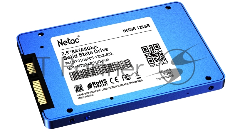 Накопитель SSD 2.5 Netac 128Gb N600S Series <NT01N600S-128G-S3X> Retail (SATA3, up to 510/440MBs, 3D TLC, 7mm)