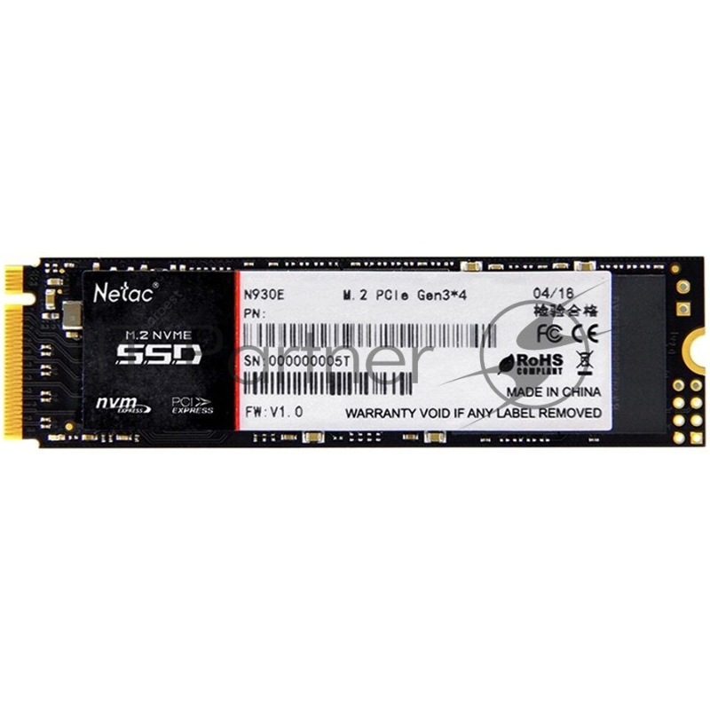 Накопитель SSD M.2 Netac 256Gb N930E Pro Series <NT01N930E-256G-E4X> Retail (PCI-E 3.1 x4, up to 2040/1270MBs, 3D TLC/QLC, NVMe 1.3, 22х80mm)