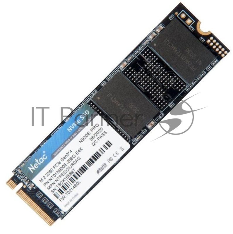 Накопитель SSD M.2 Netac 256Gb N930E Pro Series <NT01N930E-256G-E4X> Retail (PCI-E 3.1 x4, up to 2040/1270MBs, 3D TLC/QLC, NVMe 1.3, 22х80mm)