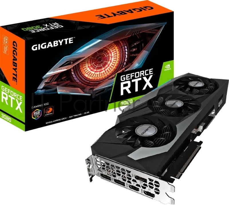 Видеокарта Gigabyte PCI-E 4.0 GV-N3080GAMING-10GD NVIDIA GeForce RTX 3080 10240Mb 320 GDDR6X 1800/19000 HDMIx2 DPx3 HDCP Ret