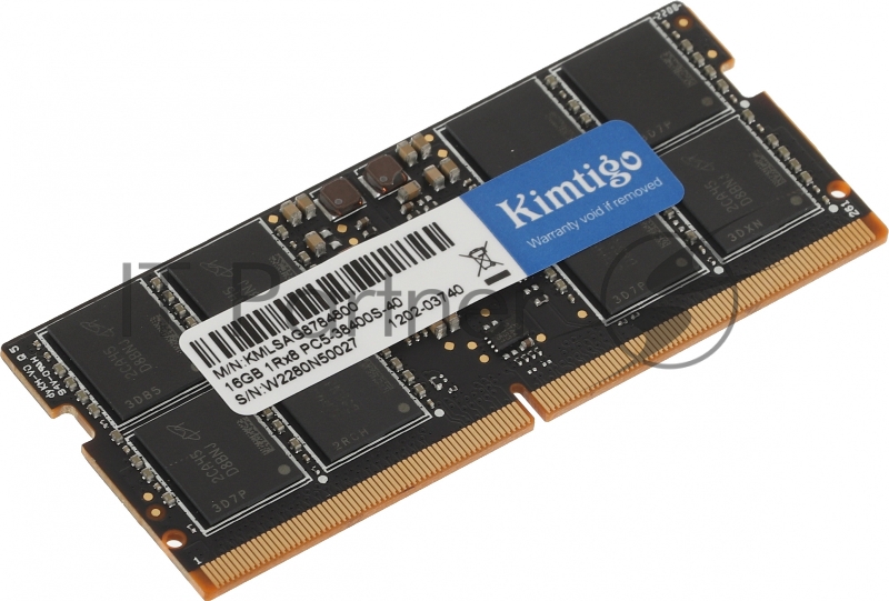 Память DDR5 16Gb 4800MHz Kimtigo KMLSAG8784800 RTL PC4-21300 CL19 SO-DIMM 260-pin 1.2В single rank