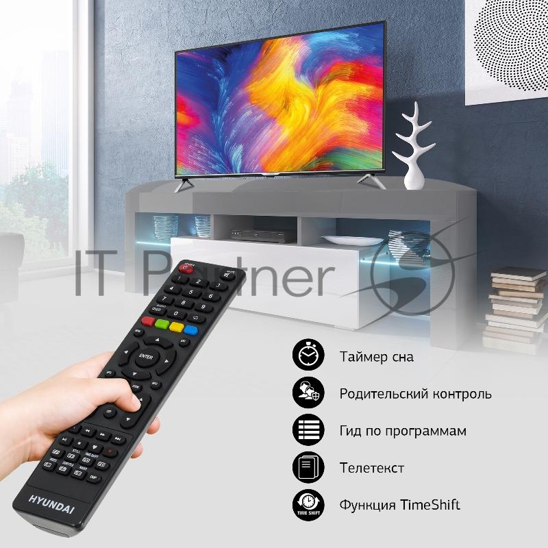 Телевизор LED Hyundai 40 H-LED40BT3001 черный/серебристый FULL HD 60Hz DVB-T2 DVB-C DVB-S2 USB