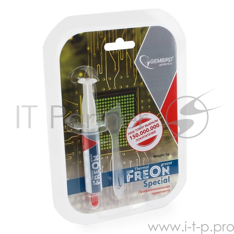 Термопаста Термо паста Gembird FreOn SPECIAL GF-11-5 для радиаторов, 5гр, шприц