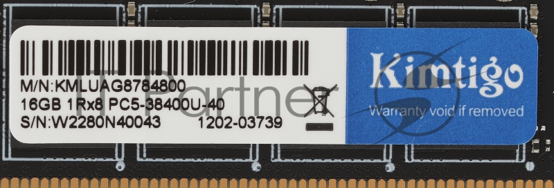 Память DDR5 16Gb 4800MHz Kimtigo KMLUAG8784800 RTL PC4-21300 CL19 DIMM 260-pin 1.2В single rank
