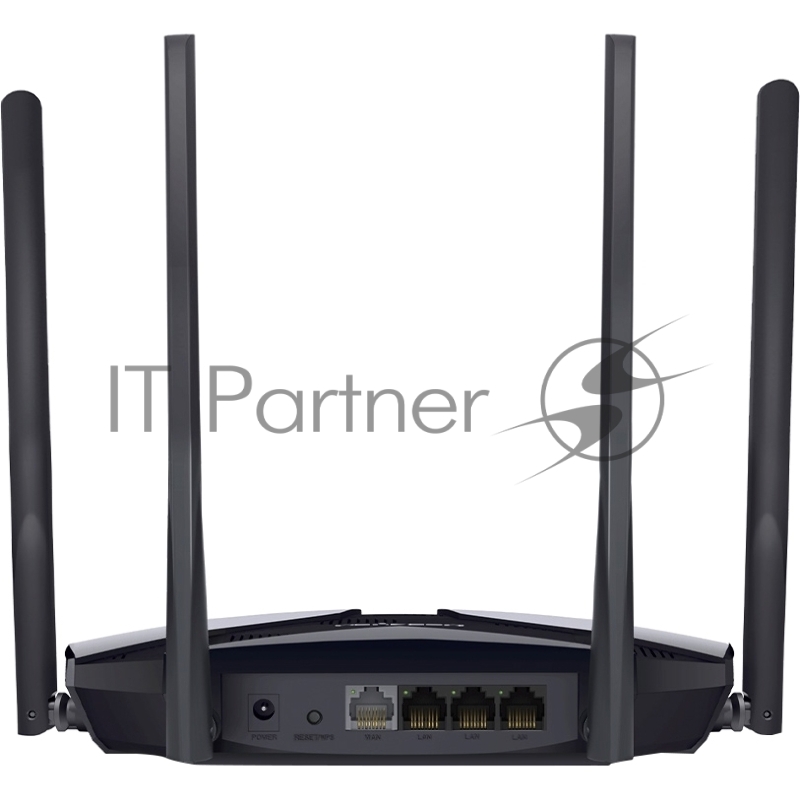 MERCUSYS AX3000 Двухдиапазонный Wi-Fi 6 роутер, до 574 Мбит/с на 2,4 ГГц + до 2402 Мбит/с на 5 ГГц, 4 фиксированные внешние антенны, 3 гигабитных порта LAN, 1 гигабитный порт WAN