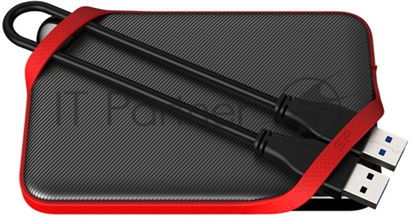 External HDD 2.5 1.0Tb Silicon Power Armor A62 <SP010TBPHD62SS3K> черный (USB3.1, прорезиненный, противоударный MIL-STD-810G, водонепроницаемый IPX4, держатель кабеля)