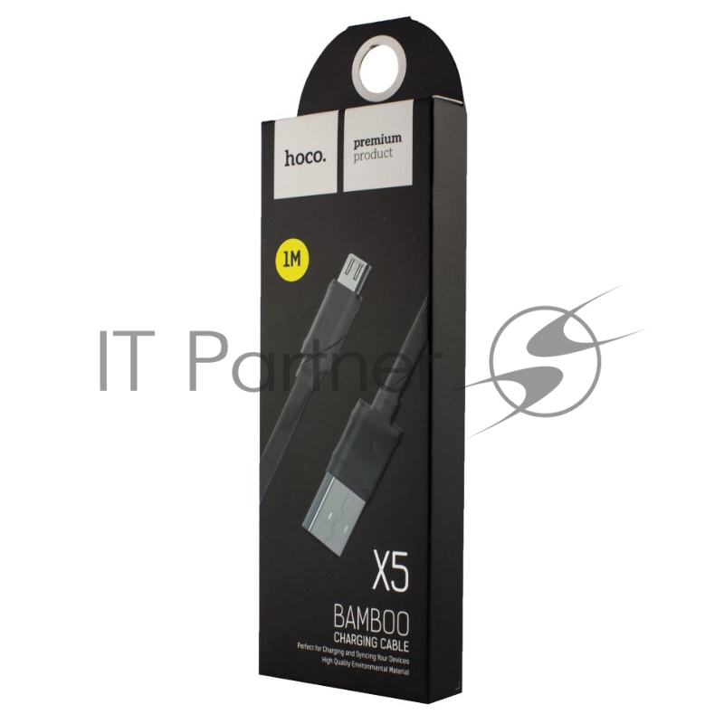 Кабель USB 2.0 hoco X5 бамбук, AM/microBM, черный, 1м