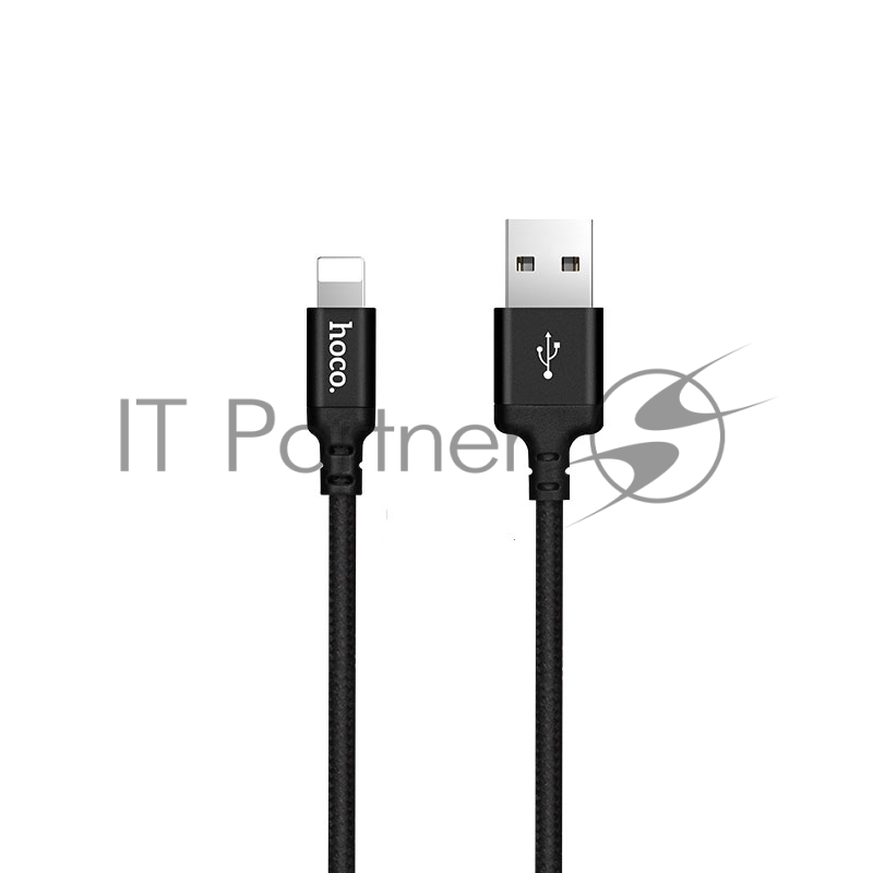 Кабель USB 2.0 hoco X14, AM/Lightning M, черный, 1м