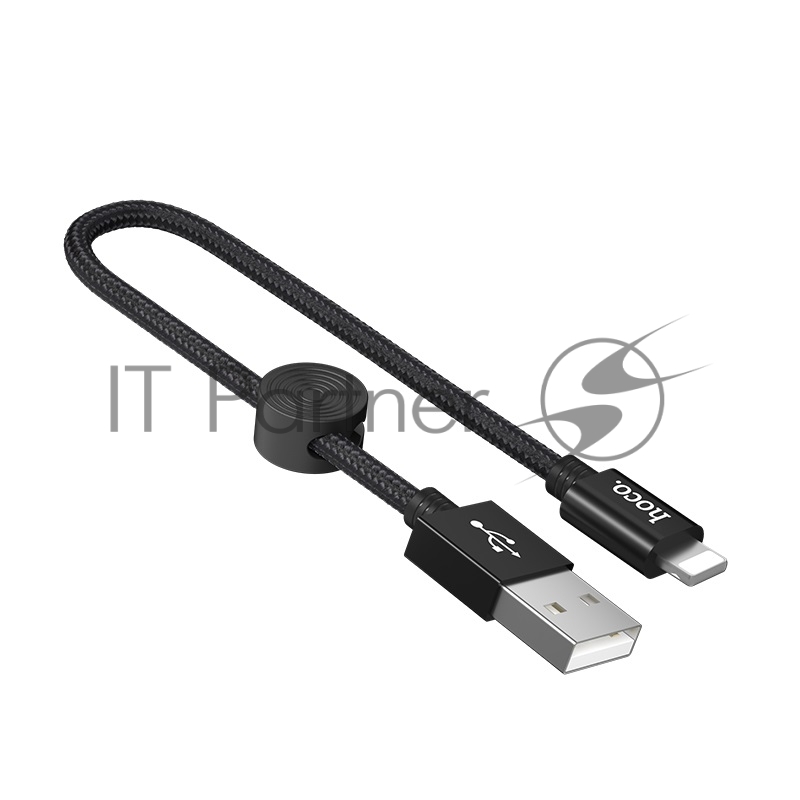 Кабель USB 2.0 hoco X35, AM/Lightning, черный, 0,25м