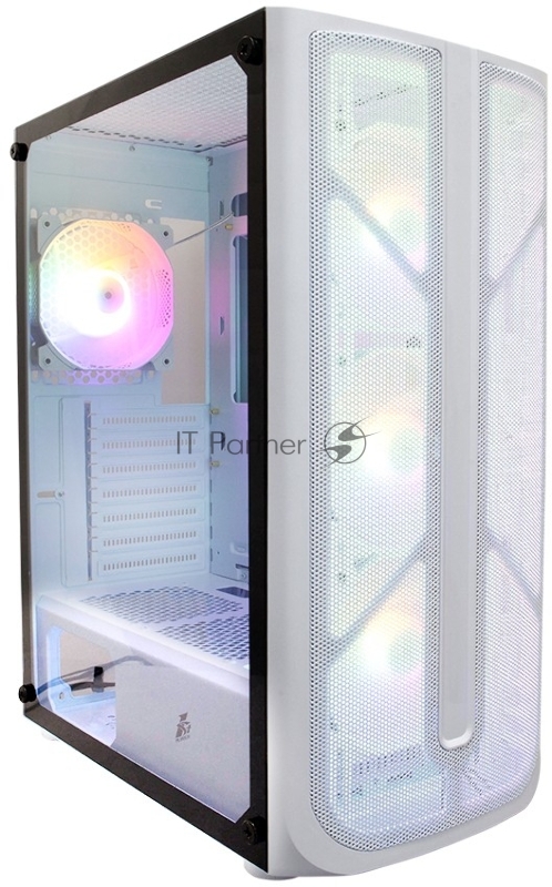 Корпус 1STPLAYER FIREBASE X4 White / ATX, TG / 4x120mm LED fans inc. / X4-WH-4F1-W