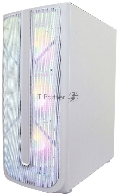 Корпус 1STPLAYER FIREBASE X4 White / ATX, TG / 4x120mm LED fans inc. / X4-WH-4F1-W