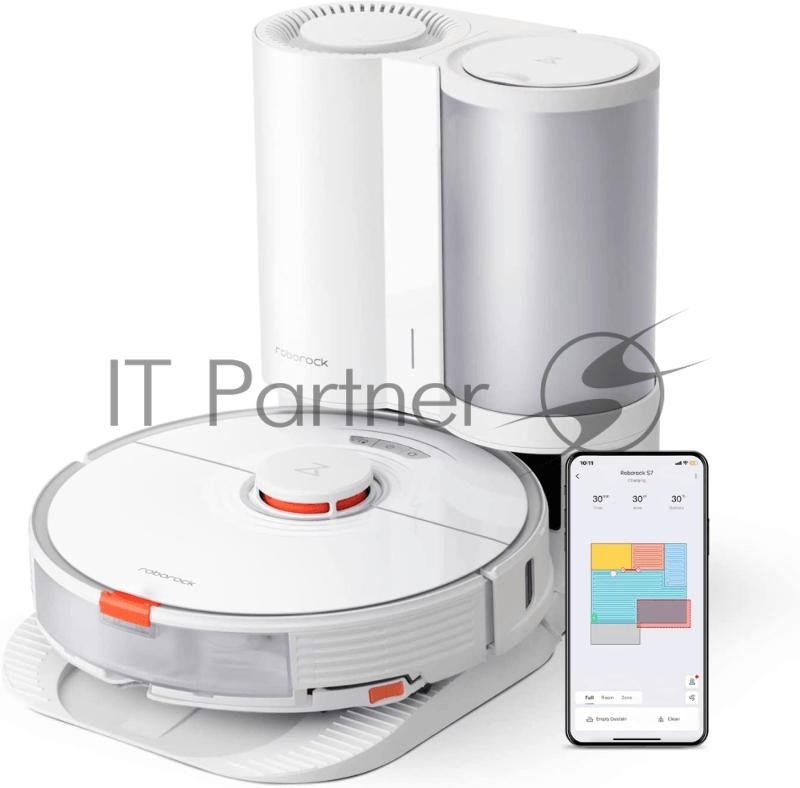 Робот-пылесос roborock S7+ White с зарядным устройством для пылесоса с автовыгрузкой мусора модели AED02HRR