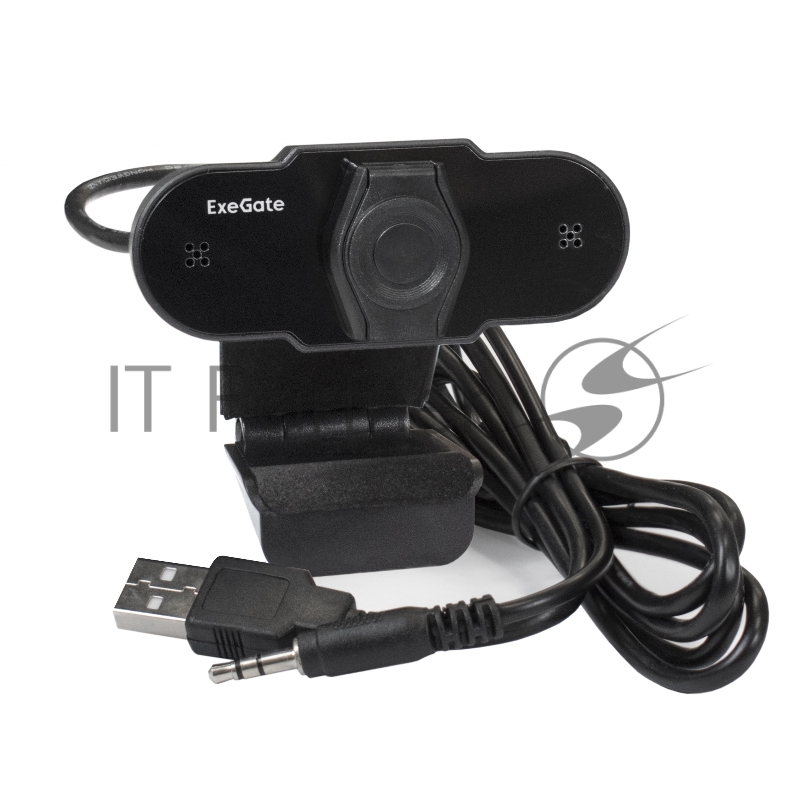 Веб-камера ExeGate EX287384RUS BlackView C310 (матрица 1/3 0,3 Мп, 640х480, 480P, шторка, USB, фиксированный фокус, микрофон с шумоподавлением, универсальное крепление, отверстие под штатив, кабель 1,5 м, Win Vista/7/8/10, Mac OS, черная)