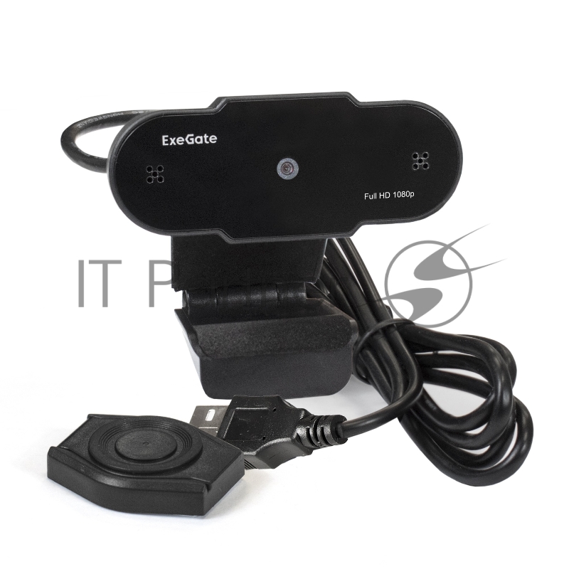 Веб-камера ExeGate EX287387RUS BlackView C615 FullHD (матрица 1/3 2 Мп, 1920х1080, 1080P, 30fps, 4-линзовый объектив, шторка, USB, фиксированный фокус, микрофон с шумоподавлением, универсальное крепление, отверстие под штатив, кабель 1,5 м, Win Vista