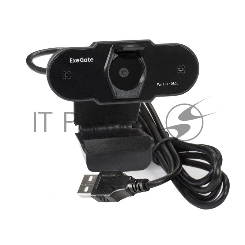Веб-камера ExeGate EX287387RUS BlackView C615 FullHD (матрица 1/3 2 Мп, 1920х1080, 1080P, 30fps, 4-линзовый объектив, шторка, USB, фиксированный фокус, микрофон с шумоподавлением, универсальное крепление, отверстие под штатив, кабель 1,5 м, Win Vista