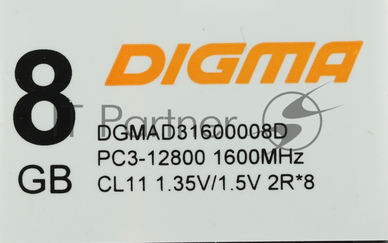 Память DDR3 8Gb 1600MHz Digma DGMAD31600008D RTL PC3-12800 CL11 DIMM 240-pin 1.5В dual rank