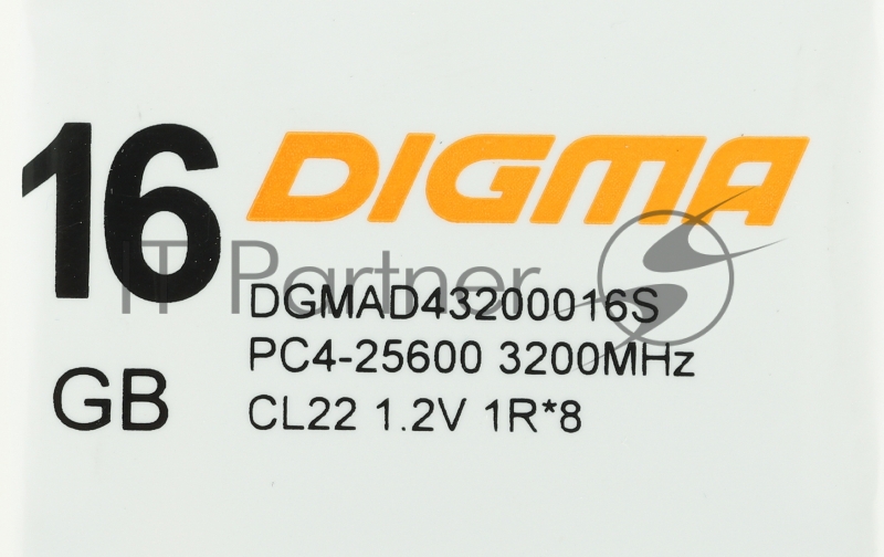Память DDR4 16Gb 2666MHz Digma DGMAD42666016S RTL PC4-21300 CL19 DIMM 288-pin 1.2В single rank