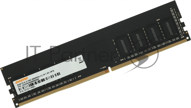Память DDR4 8Gb 2666MHz Digma DGMAD42666008S RTL PC4-21300 CL19 DIMM 288-pin 1.2В single rank