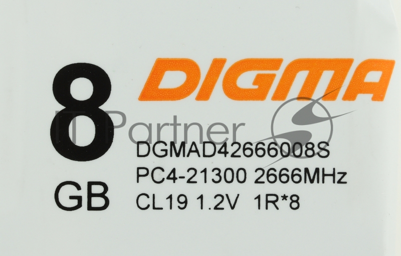 Память DDR4 8Gb 2666MHz Digma DGMAD42666008S RTL PC4-21300 CL19 DIMM 288-pin 1.2В single rank