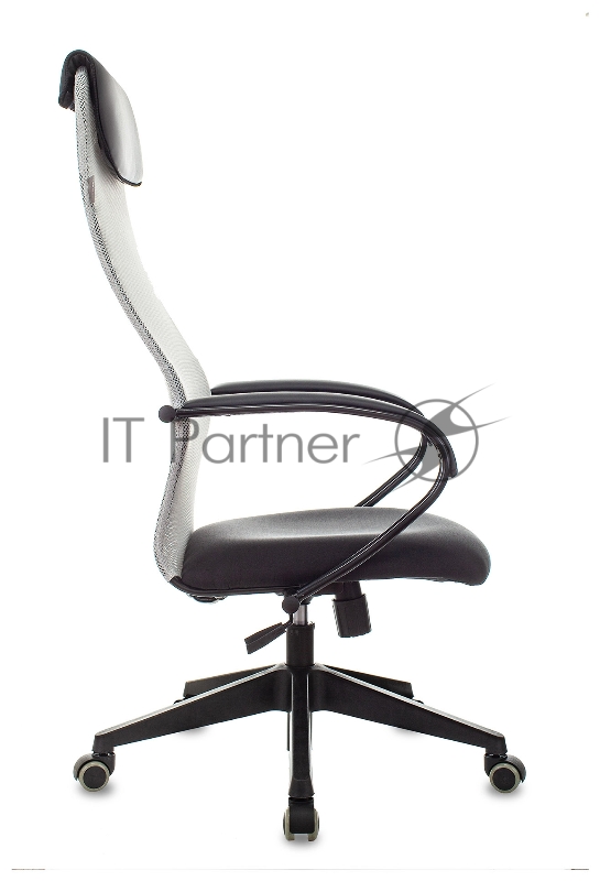 Кресло руководителя Бюрократ CH-607 светло-серый TW-02 сиденье черный сетка/ткань с подголов. крестовина пластик