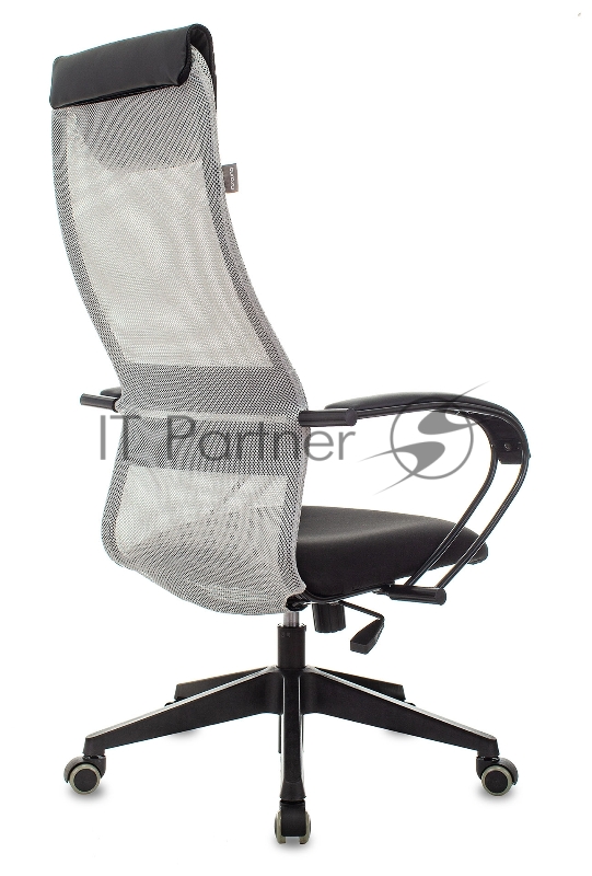 Кресло руководителя Бюрократ CH-607 светло-серый TW-02 сиденье черный сетка/ткань с подголов. крестовина пластик