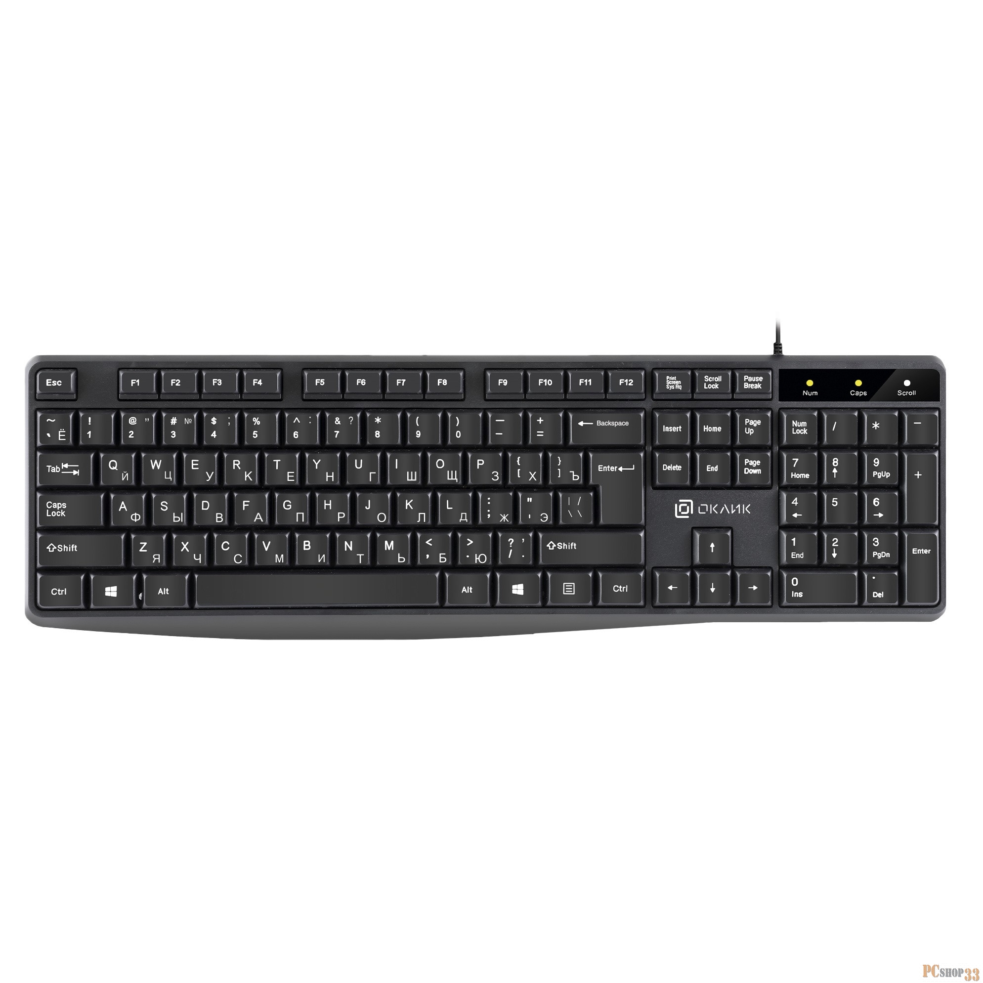 Клавиатура Оклик/Oklick 145M черный USB Multimedia