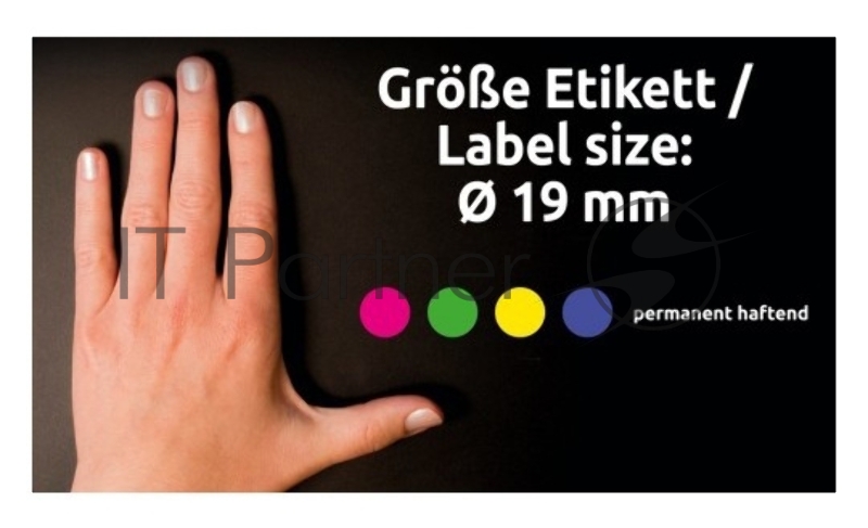 Этикетки Avery Zweckform 3854 250шт на листе диаметр 19мм/70г/м2/красный самоклей. универсальная (упак.:1рул)