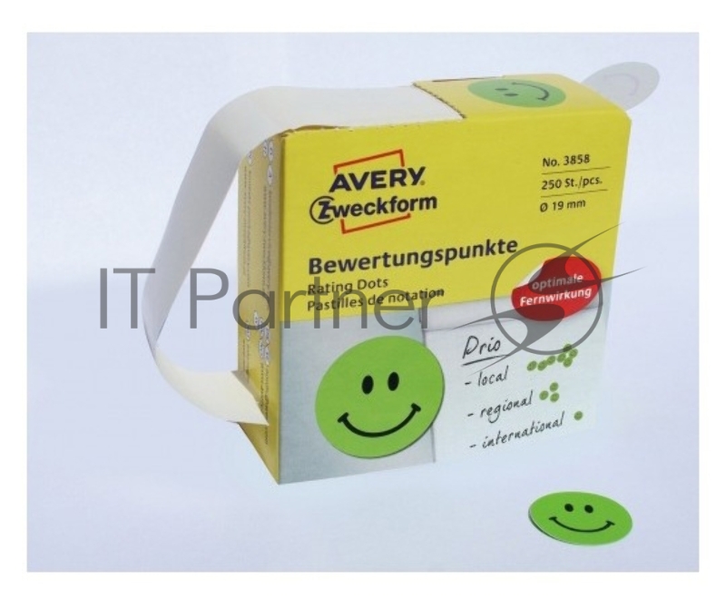 Этикетки Avery Zweckform 3858 250шт на листе диаметр 19мм/70г/м2/зеленый самоклей. универсальная (упак.:1рул)