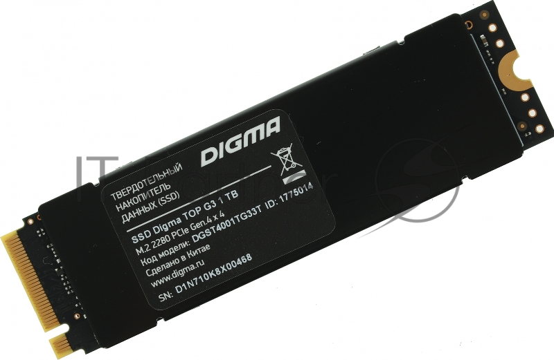 Накопитель SSD Digma PCI-E 4.0 x4 1Tb DGST4001TG33T Top G3 M.2 2280