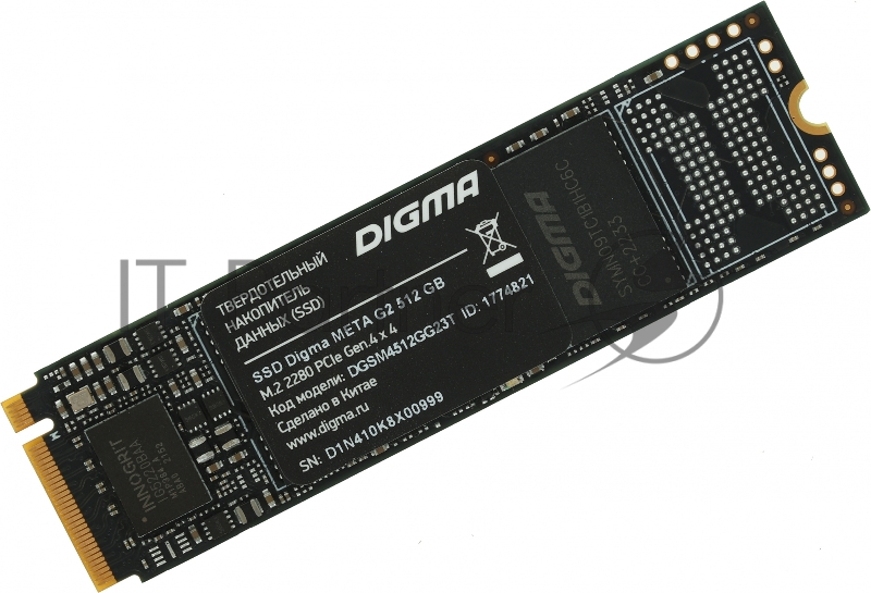 Накопитель SSD Digma PCI-E 4.0 x4 512Gb DGSM4512GG23T Meta G2 M.2 2280