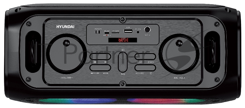 Колонка порт. Hyundai H-PS1030 черный/черный 40W 2.0 BT 10м 3600mAh