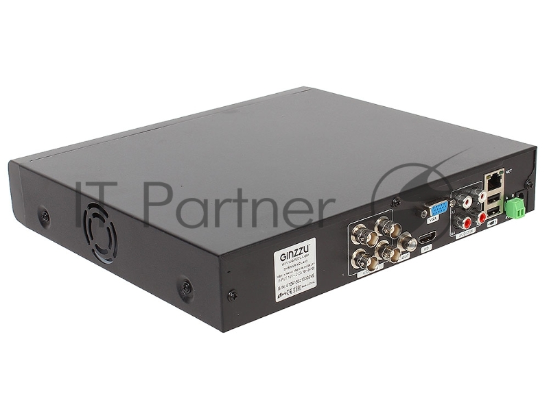 Комплект Видеонаблюдения GINZZU HK-442D 4-канальный 1080N гибридный 3 в 1 видеорегистратор / 2 ул +2 куп AHD камеры 2.0Mp (ИК подстветка до 20м, метал