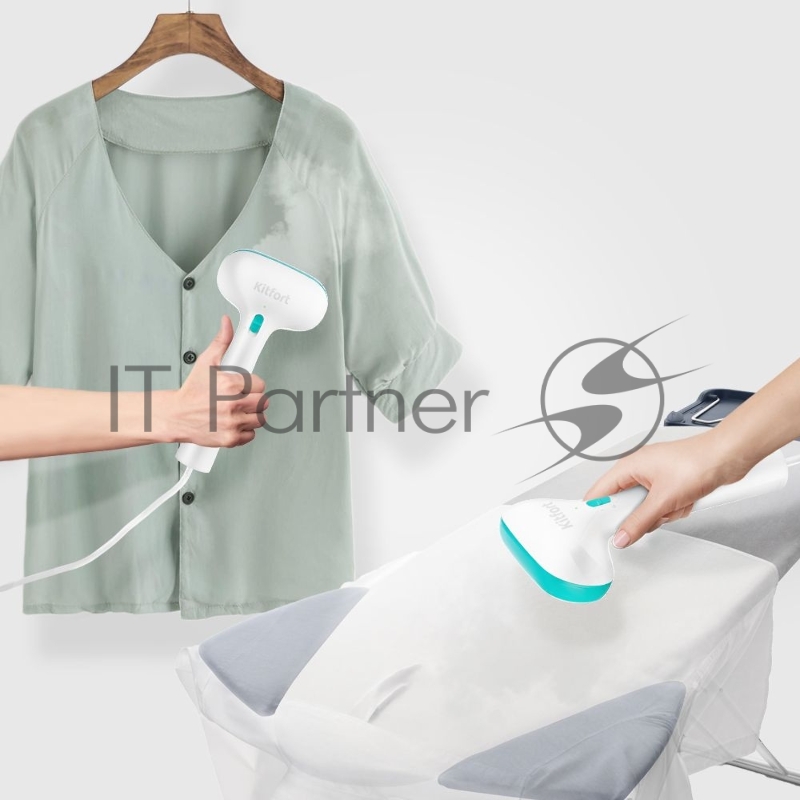 Отпариватель ручной KitFort КТ-998-3, бирюзовый / белый