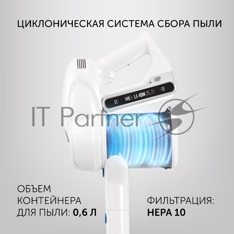 Ручной пылесос (handstick) POLARIS HandStick Pro PVCS 4000, 450Вт, белый/бирюзовый